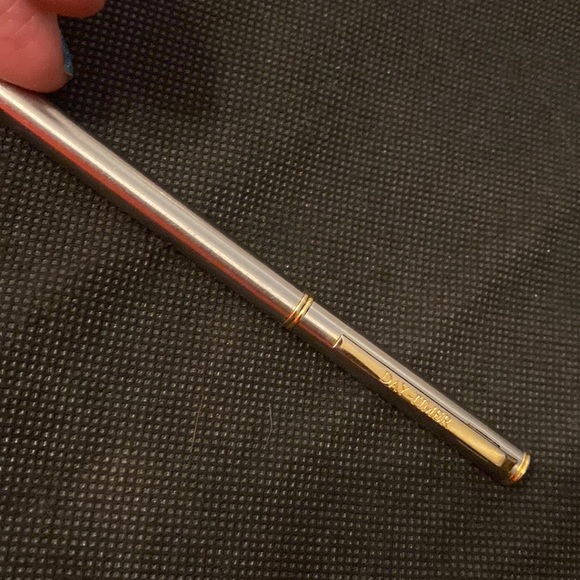 Vintage Day-timer Ball Point Twist Pen Silvertone & Gold Trim Chrome - Picture 2 of 8